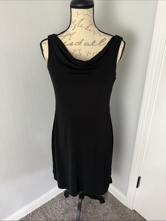 Ann Taylor Dresses & Skirts - Ann Taylor Petite Black Sleeveless Ruffle Neck Dress Cowl 6P